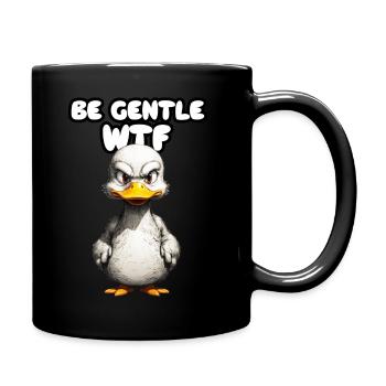 Angry Duck, Böse Ente, Böse, Lustig, epig print - Tasse einfarbig - Schwarz - Rechts