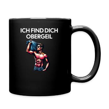 Ich find dich Obergeil Malle Party Sexy Schlager - Tasse einfarbig - Schwarz - Rechts