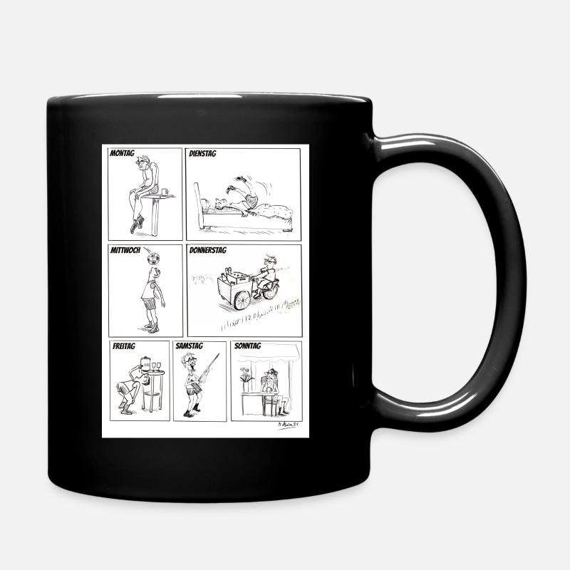 Woche im comic - Tasse einfarbig - Schwarz