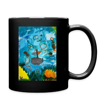 Die Wellenreiter - Tasse einfarbig - Schwarz - Rechts