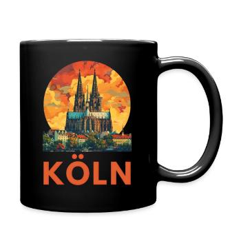 Cologne "Cologne Cathedral" - Full Colour Mug - black - Right