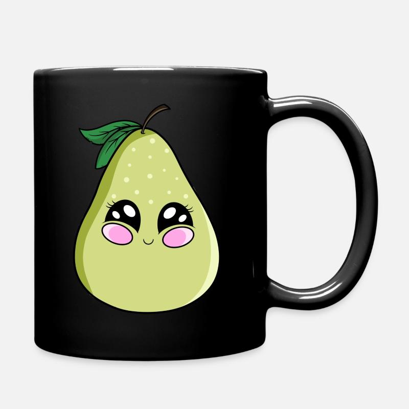 Kawaii-Birne - Tasse einfarbig - Schwarz