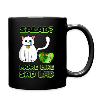 Salad Cat Sad Lad - Full Colour Mug - black - Right