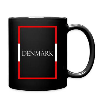 Danemark Danemark, Lettrage de déclaration avec drapeau - Mug uni - noir - Droite