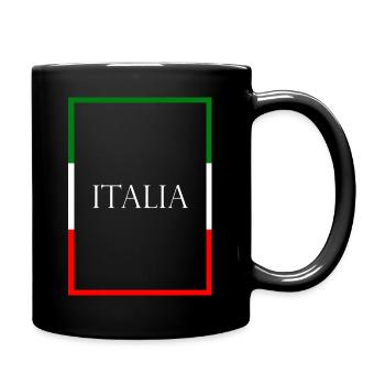 Italy, Italia, Statement lettering with flag - Full Colour Mug - black - Right