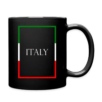 Italy, Italy Statement Lettering with Flag - Full Colour Mug - black - Right