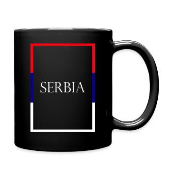 Serbia Serbia, Statement lettering with flag - Full Colour Mug - black - Right