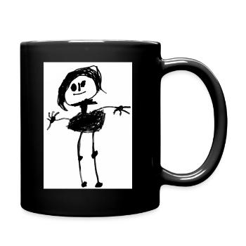 kinder zeichnung - Tasse einfarbig - Schwarz - Rechts