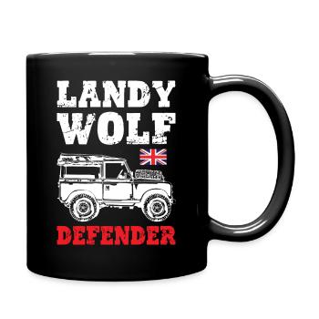 Landy Wolf Defender - Tasse einfarbig - Schwarz - Rechts