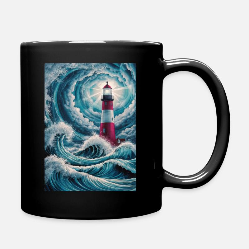 Phare Navigation Navigation Océan Lumière - Mug uni - noir