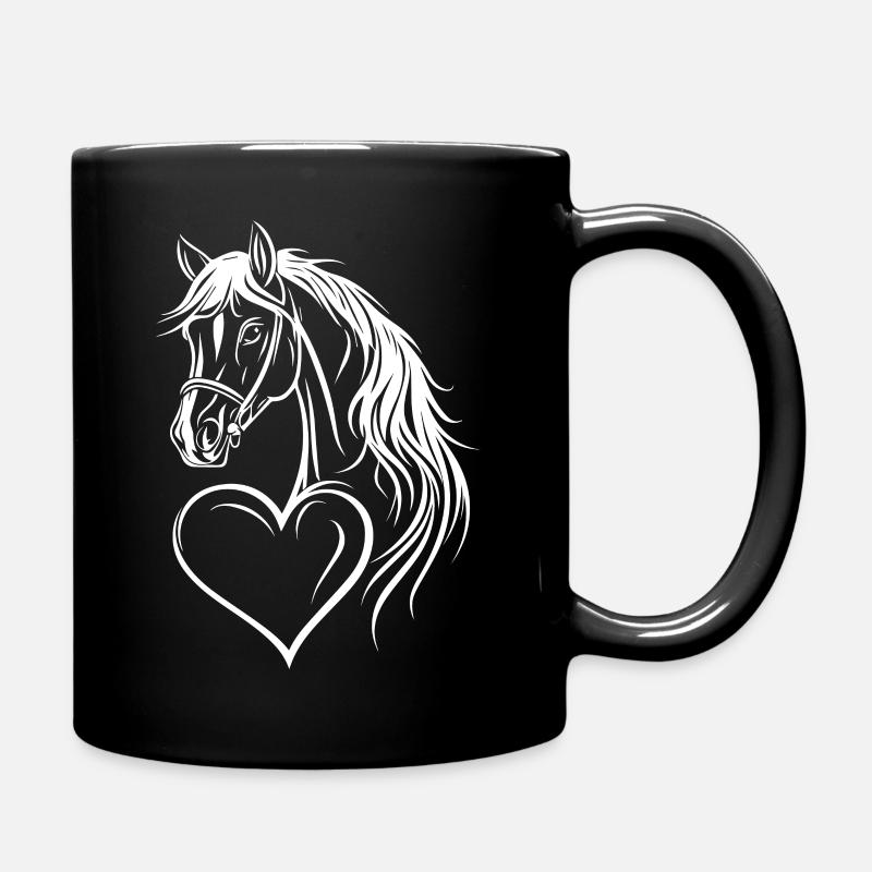 Cœur de cheval - Mug uni - noir
