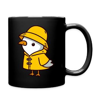 North Sea Weather Seagull Chapeau de pluie imperméable jaune - Mug uni - noir - Droite