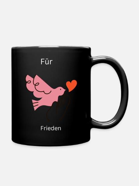 Design von Frieden von R.St - Tasse einfarbig - Schwarz