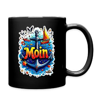 Moin Maritim - Tasse einfarbig - Schwarz - Rechts
