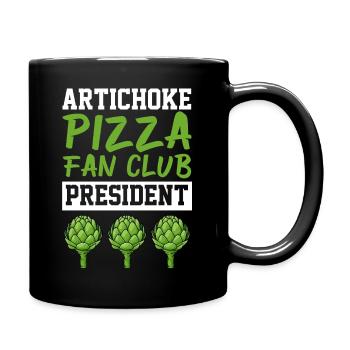 artichoke pizza fan club president Design - Tasse einfarbig - Schwarz - Rechts