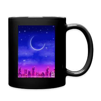 Moon City - Tasse einfarbig - Schwarz - Rechts