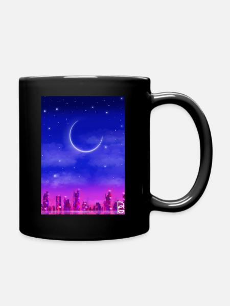 Moon City - Tasse einfarbig - Schwarz