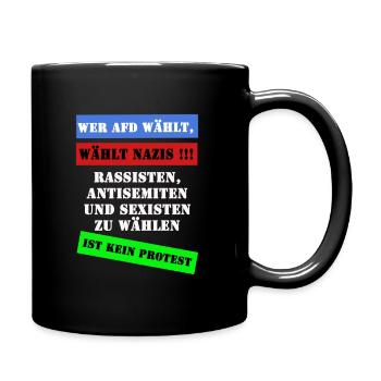 Anti AFD - Tasse einfarbig - Schwarz - Rechts