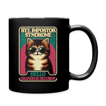 Bye Imposteur Syndrome Chat mignon et lunettes de soleil Kawaii - Mug uni - noir - Droite