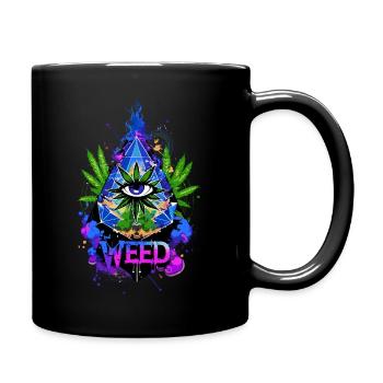Weed Pyramide - Tasse einfarbig - Schwarz - Rechts