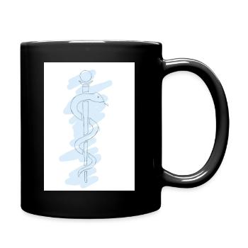 Eskulap motif bleu pastel pour les médecins - Mug uni - noir - Droite