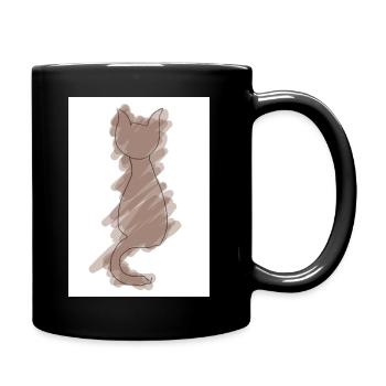 Lineart chat artistique chiot animal de compagnie chaton chat doux - Mug uni - noir - Droite