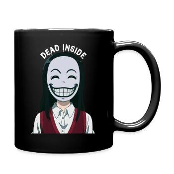 "Dead inside" Smiling anime girl - Tasse einfarbig - Schwarz - Rechts