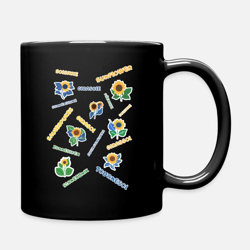 Sonnenblumen - Tasse einfarbig - Schwarz