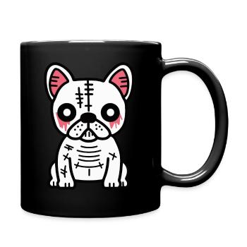 Buldog Français Chien HalloweenDrôle - Mug uni - noir - Droite