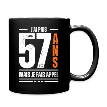 57 ans / t-shirt 57 ans / idée cadeau 57 ans - Mug uni - noir - Droite