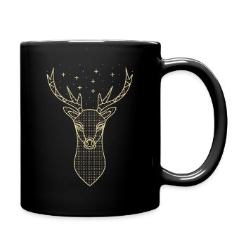 Deer Deer Antler Stars - Full Colour Mug - black - Right