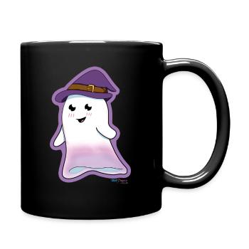 Cute Ghost with Hat - Full Colour Mug - black - Right