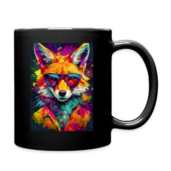 portrait renard pop art - Mug uni - noir - Droite