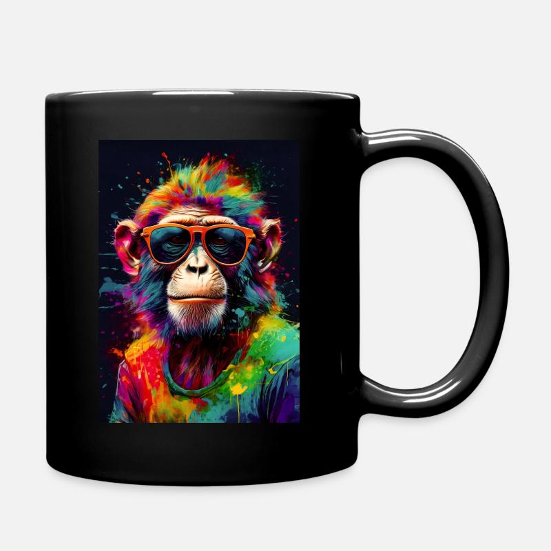 Pop-Art-Affe - Tasse einfarbig - Schwarz