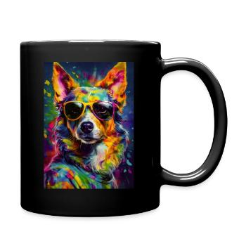 Dog pop art portrait - Full Colour Mug - black - Right
