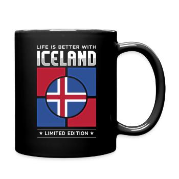 Island - Tasse einfarbig - Schwarz - Rechts