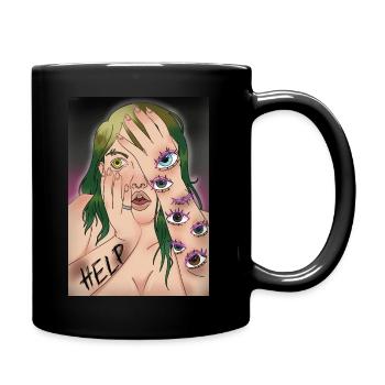 SocialMedia Girl - Tasse einfarbig - Schwarz - Rechts