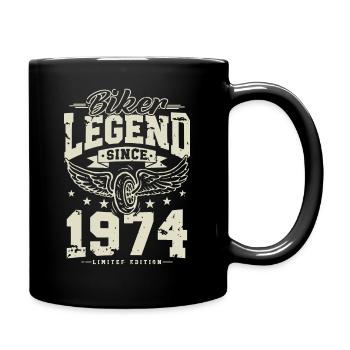 Légende des motards depuis 1974 - Mug uni - noir - Droite