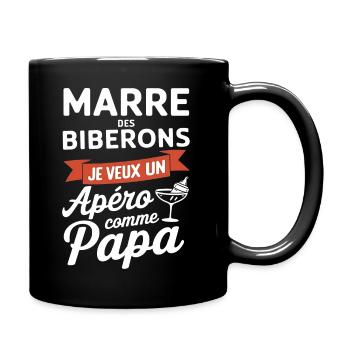 marre des biberons - Mug uni - noir - Droite