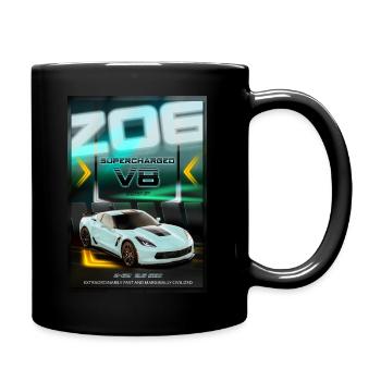 Voiture de sport Z06 - Mug uni - noir - Droite
