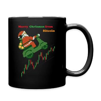 Weihnachten Bitcoin - Tasse einfarbig - Schwarz - Rechts