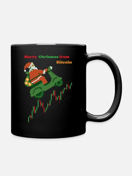 Weihnachten Bitcoin - Tasse einfarbig - Schwarz