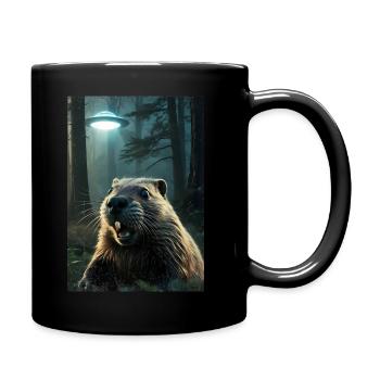 Biber UFO Alien Weirdcore Aesthetic Artwork Stuff - Tasse einfarbig - Schwarz - Rechts