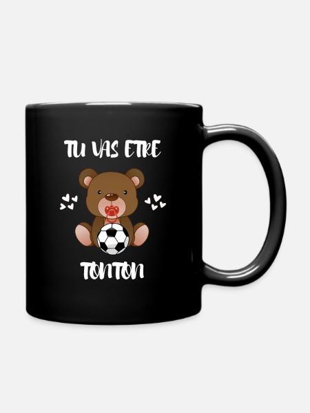 TU VAS ETRE TONTON - OURS FOOT - ANNONCE GROSSESSE - Mug uni - noir