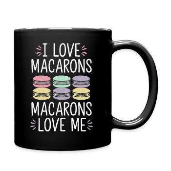 Love goes through macarons - Full Colour Mug - black - Right
