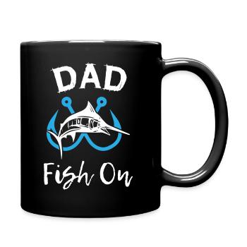 Papa Fish À La Pêche - Mug uni - noir - Droite