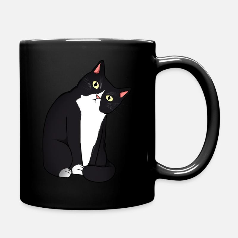 Funny Cat mit Love Cats - Tasse einfarbig - Schwarz