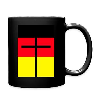 kreuz de - Tasse einfarbig - Schwarz - Rechts
