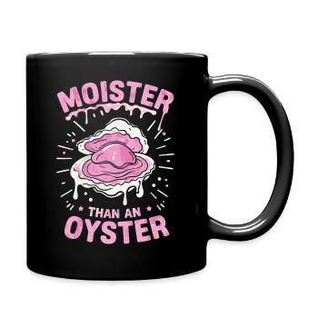 Saftige Auster - Tasse einfarbig - Schwarz - Rechts