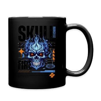 Crâne Bleu Noir - Mug uni - noir - Droite